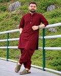 Burgundy Shalwar Kameez - Front View